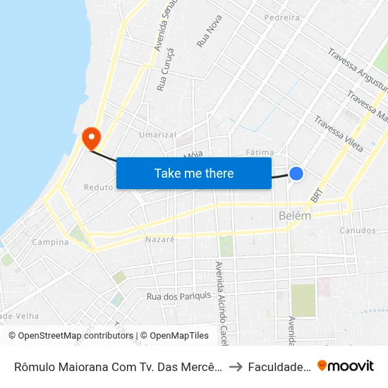 Rômulo Maiorana Com Tv. Das Mercês | Feira Da 25 to Faculdade Ideal map