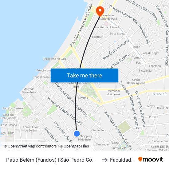 Pátio Belém (Fundos) | São Pedro Com Guilherme Seixas to Faculdade Ideal map