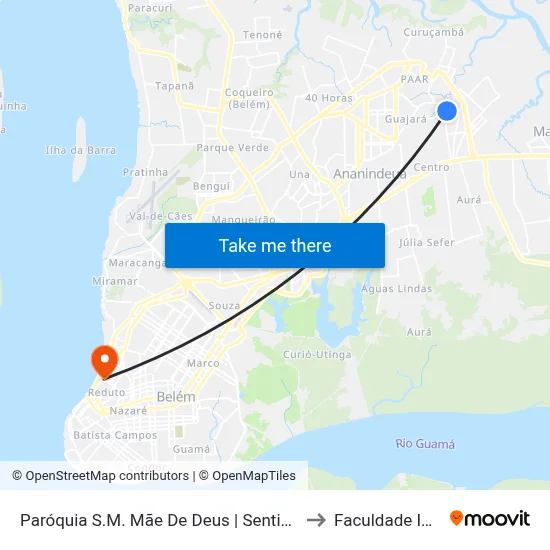 Paróquia S.M. Mãe De Deus | Sentido Sul to Faculdade Ideal map