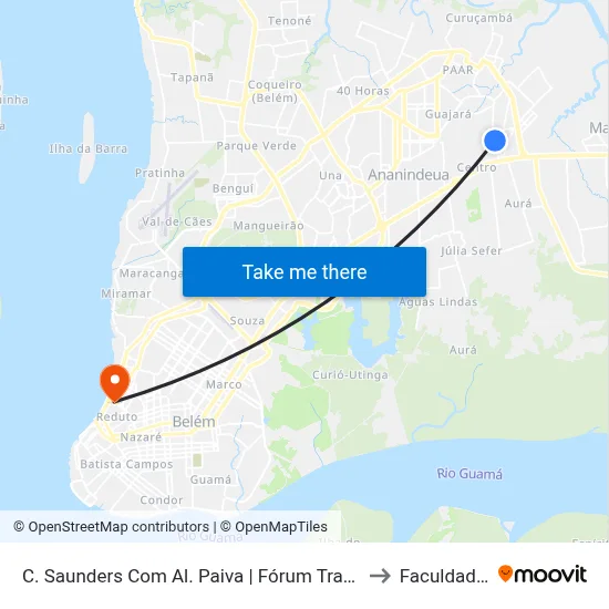 C. Saunders Com Al. Paiva | Fórum Trabalhista | Sentido Sul to Faculdade Ideal map