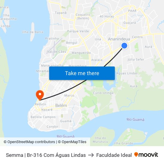 Semma | Br-316 Com Águas Lindas to Faculdade Ideal map