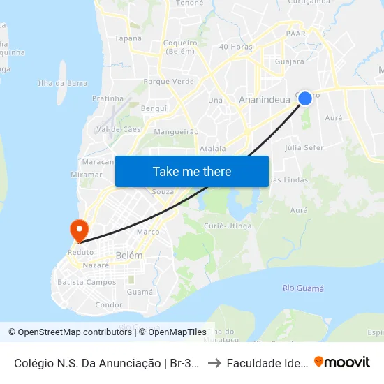 Colégio N.S. Da Anunciação | Br-316 to Faculdade Ideal map