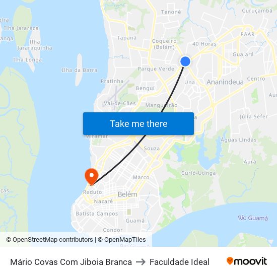 Mário Covas Com Jiboia Branca to Faculdade Ideal map