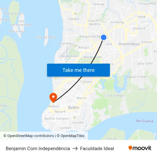 Benjamin Com Independência to Faculdade Ideal map