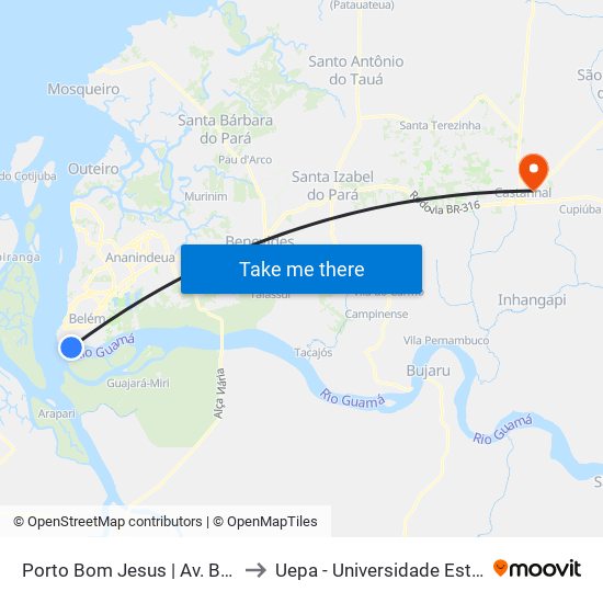 Porto Bom Jesus | Av. Bernardo Sayão to Uepa - Universidade Estadual Do Pará map