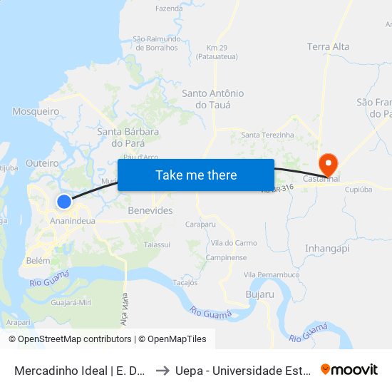 Mercadinho Ideal | E. Do Icuí-Guajará to Uepa - Universidade Estadual Do Pará map