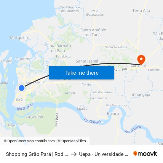 Shopping Grão Pará | Rod. Dos Trabalhadores to Uepa - Universidade Estadual Do Pará map