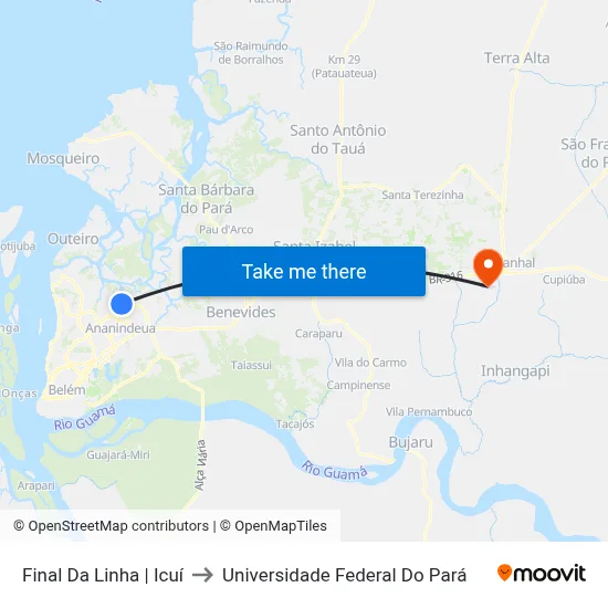 Final Da Linha | Icuí to Universidade Federal Do Pará map