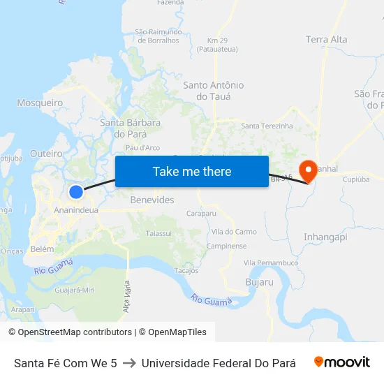 Santa Fé Com We 5 to Universidade Federal Do Pará map