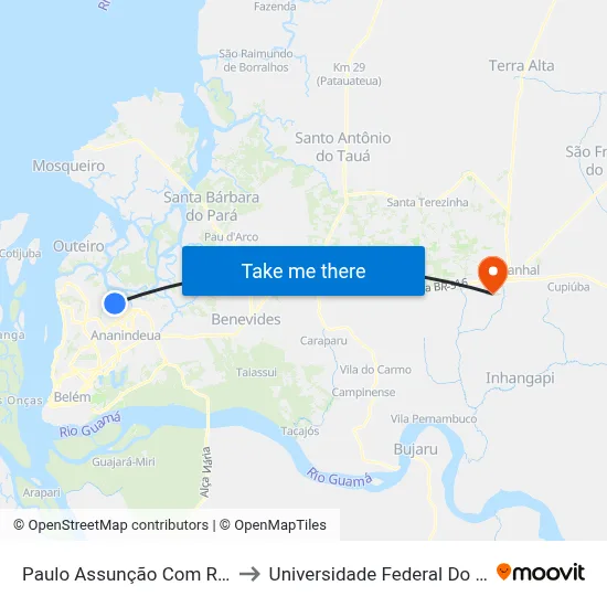 Paulo Assunção Com Rua B to Universidade Federal Do Pará map