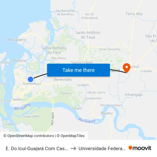 E. Do Icuí-Guajará Com Castelo Branco to Universidade Federal Do Pará map