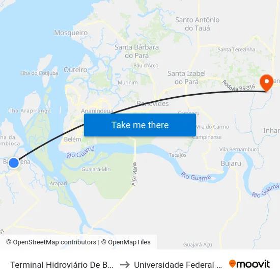 Terminal Hidroviário De Barcarena to Universidade Federal Do Pará map