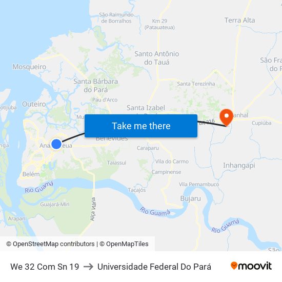 We 32 Com Sn 19 to Universidade Federal Do Pará map