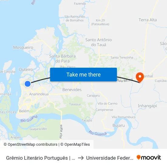 Grêmio Literário Português | Sentido Norte to Universidade Federal Do Pará map