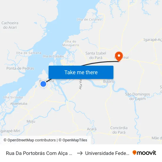 Rua Da Portobrás Com Alça Viária | Rotatória to Universidade Federal Do Pará map