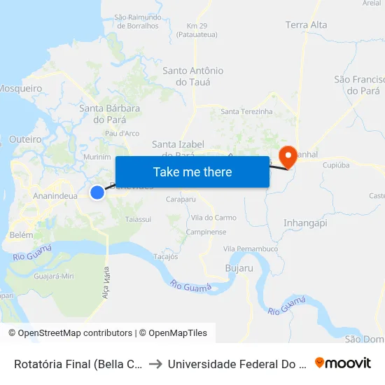 Rotatória Final (Bella Città) to Universidade Federal Do Pará map
