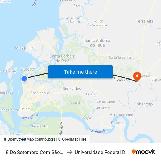 8 De Setembro Com São Roque to Universidade Federal Do Pará map