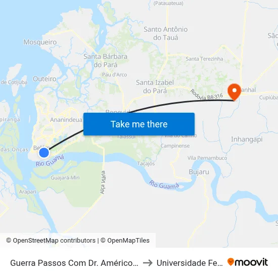 Guerra Passos Com Dr. Américo | Orelhão Hamburgueria to Universidade Federal Do Pará map