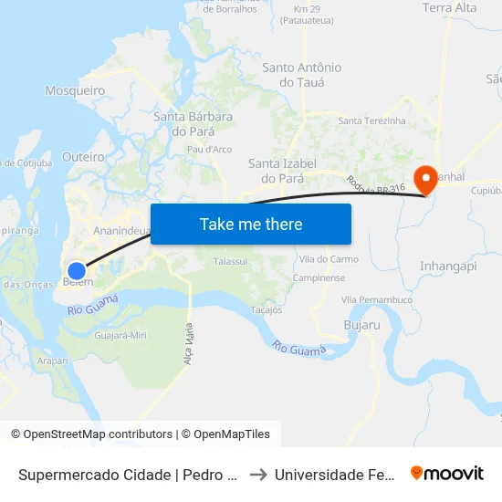 Supermercado Cidade | Pedro Miranda Com Lomas to Universidade Federal Do Pará map