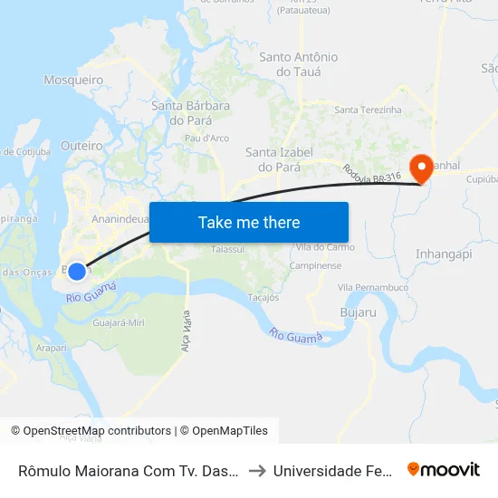 Rômulo Maiorana Com Tv. Das Mercês | Feira Da 25 to Universidade Federal Do Pará map