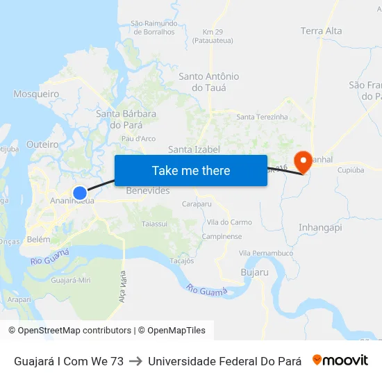 Guajará I Com We 73 to Universidade Federal Do Pará map