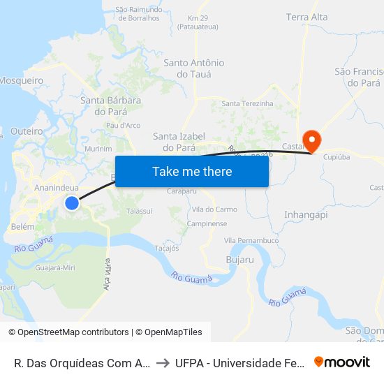 R. Das Orquídeas Com Al. Dos Cravos to UFPA - Universidade Federal Do Pará map