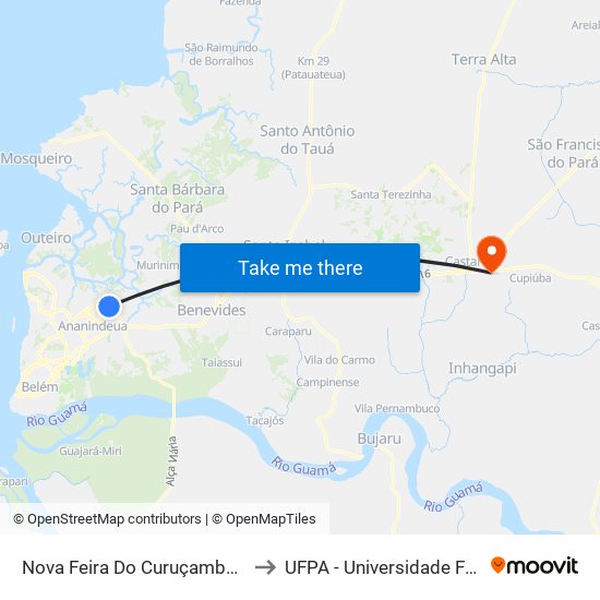 Nova Feira Do Curuçambá | Sentido Norte to UFPA - Universidade Federal Do Pará map