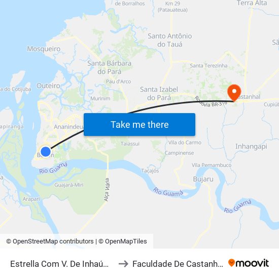 Estrella Com V. De Inhaúma to Faculdade De Castanhal map