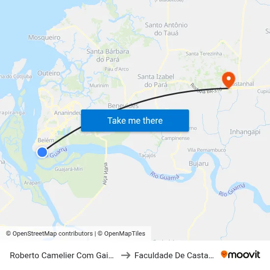 Roberto Camelier Com Gaiapos to Faculdade De Castanhal map