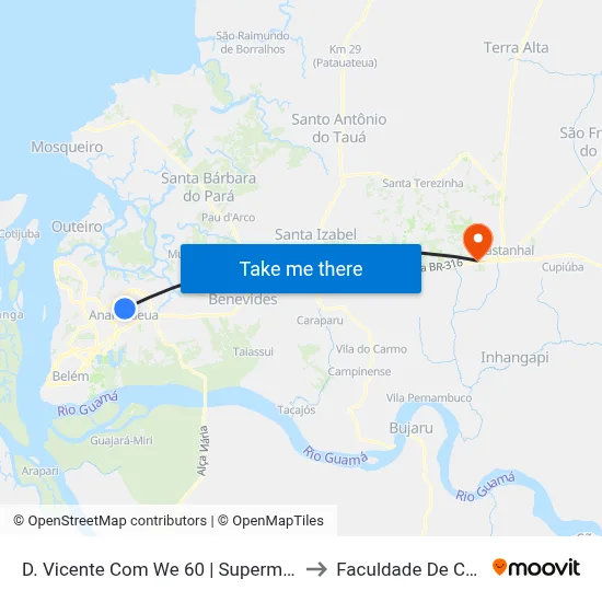 D. Vicente Com We 60 | Supermercado Colina to Faculdade De Castanhal map