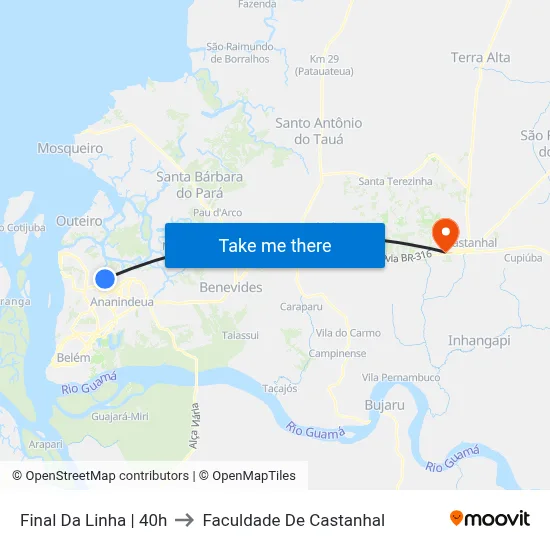 Final Da Linha | 40h to Faculdade De Castanhal map