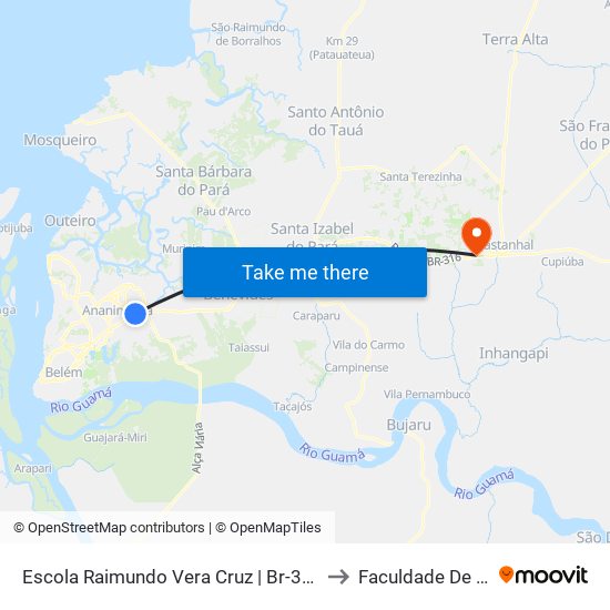 Escola Raimundo Vera Cruz | Br-316 Com João Nunes to Faculdade De Castanhal map