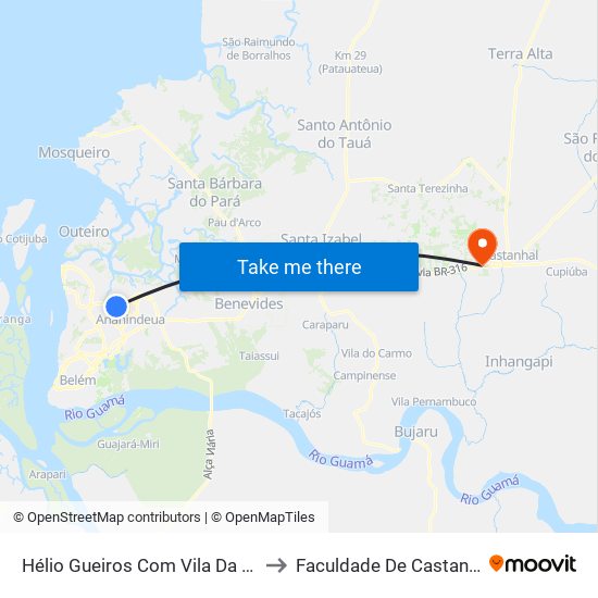 Hélio Gueiros Com Vila Da Paz to Faculdade De Castanhal map