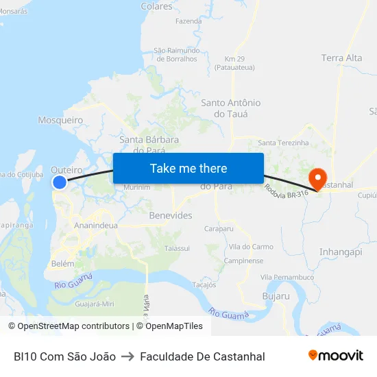 Bl10 Com São João to Faculdade De Castanhal map