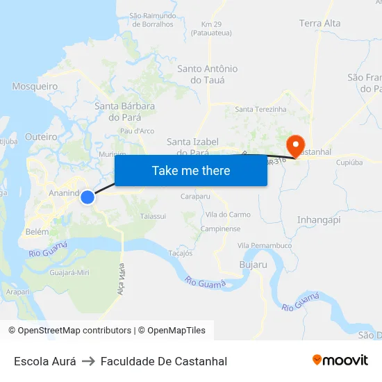 Escola Aurá to Faculdade De Castanhal map