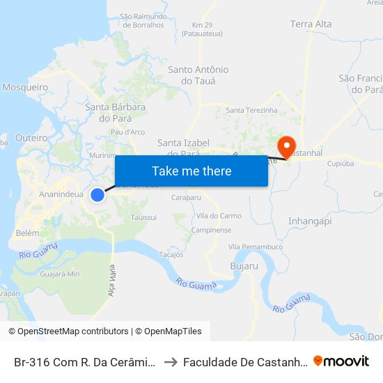 Br-316 Com R. Da Cerâmica to Faculdade De Castanhal map
