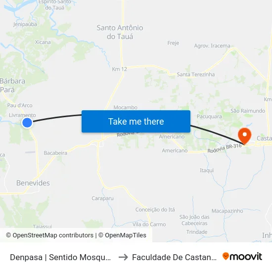 Denpasa | Sentido Mosqueiro to Faculdade De Castanhal map