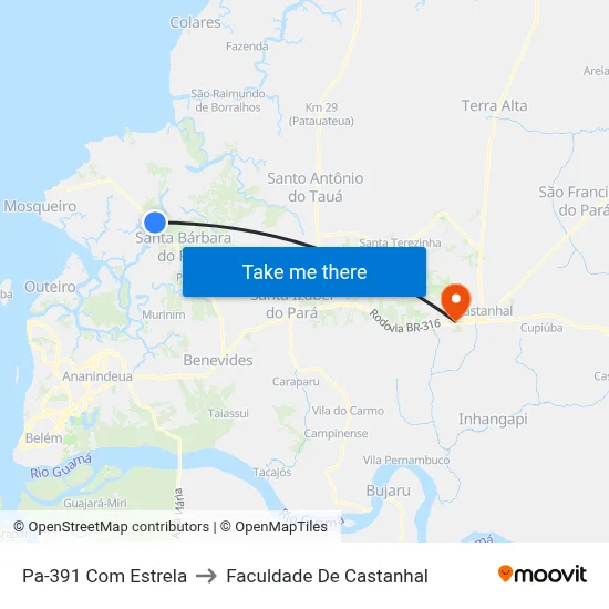 Pa-391 Com Estrela to Faculdade De Castanhal map