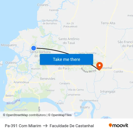 Pa-391 Com Miarim to Faculdade De Castanhal map