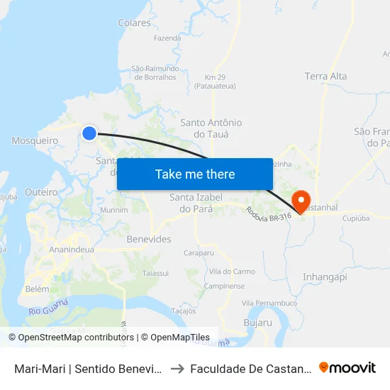 Mari-Mari | Sentido Benevides to Faculdade De Castanhal map