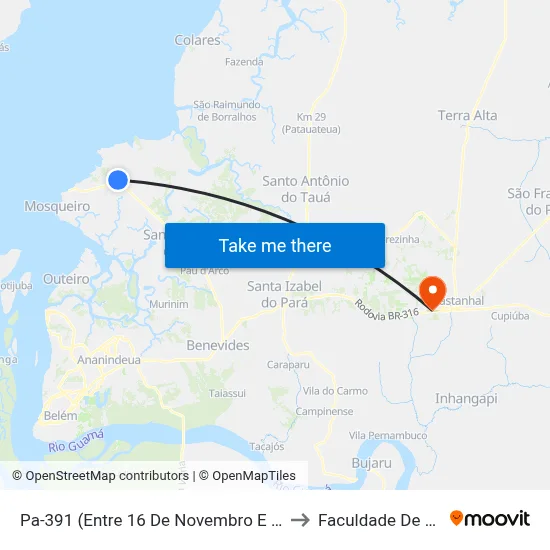 Pa-391 (Entre 16 De Novembro E Paulo Fonteneles) to Faculdade De Castanhal map