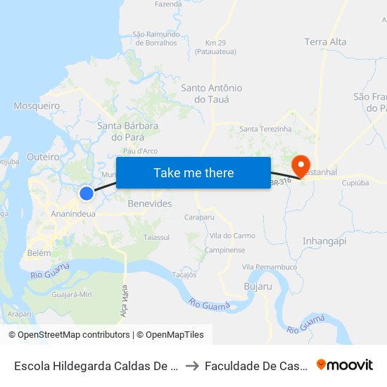 Escola Hildegarda Caldas De Miranda to Faculdade De Castanhal map