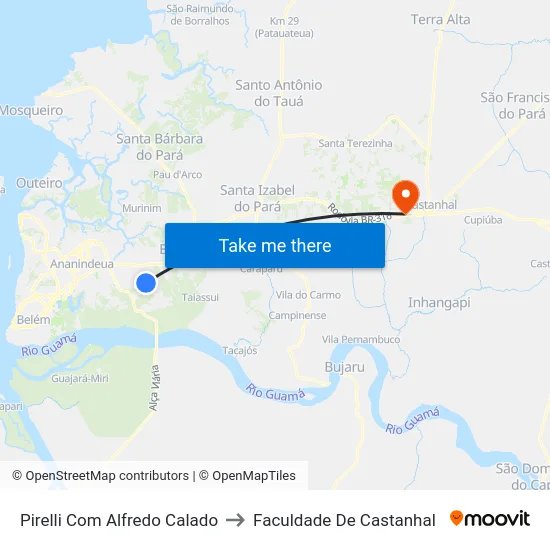 Pirelli Com Alfredo Calado to Faculdade De Castanhal map