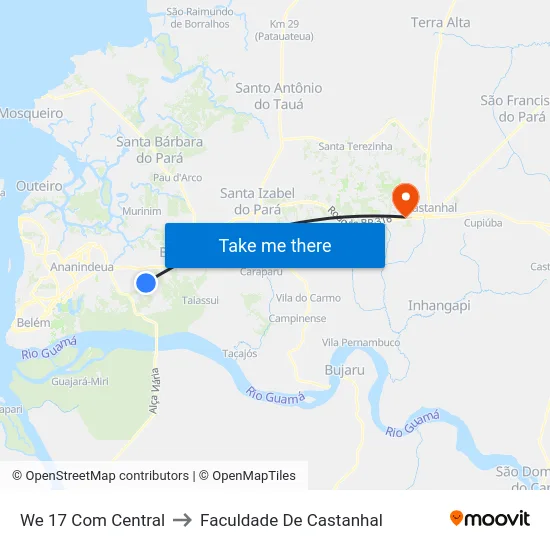 We 17 Com Central to Faculdade De Castanhal map