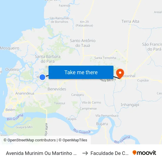 Martinho Monteiro Com Nagibe S. Rossi | Sentido Sul to Faculdade De Castanhal map