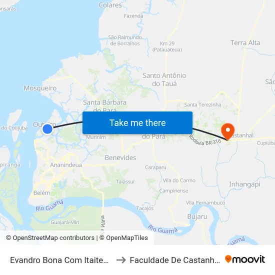 Evandro Bona Com Itaiteua to Faculdade De Castanhal map
