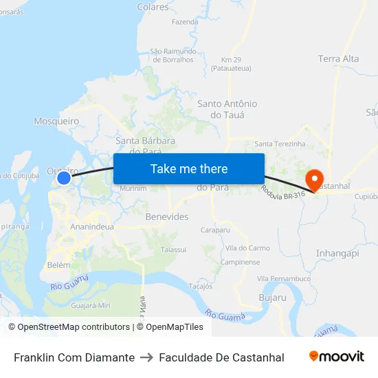 Franklin Com Diamante to Faculdade De Castanhal map