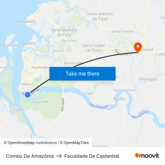 Combú Da Amazônia to Faculdade De Castanhal map