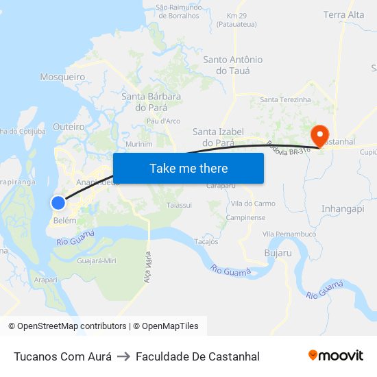 Tucanos Com Aurá to Faculdade De Castanhal map
