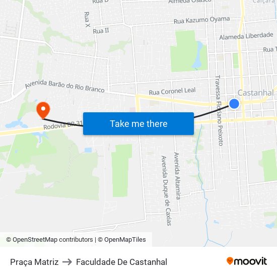 Praça Matriz to Faculdade De Castanhal map